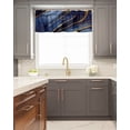 thumbnail image 5 of Kitchen Cafe Valance Curtain for Small Windows,Natural Blue Marble Stone with Gold Lines Rod Pocket Valances Wild Agate Granite Texture Window Treatment Panel for Living Room/Bedroom/Bathroom,42x18in, 5 of 9