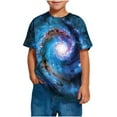 thumbnail image 6 of Galaxies Unisex T-Shirt Girls 3D Print Crew Neck Graphic Tees Short Sleeve Summer Starry Sky T Shirts Blue， 5 Years, 6 of 7