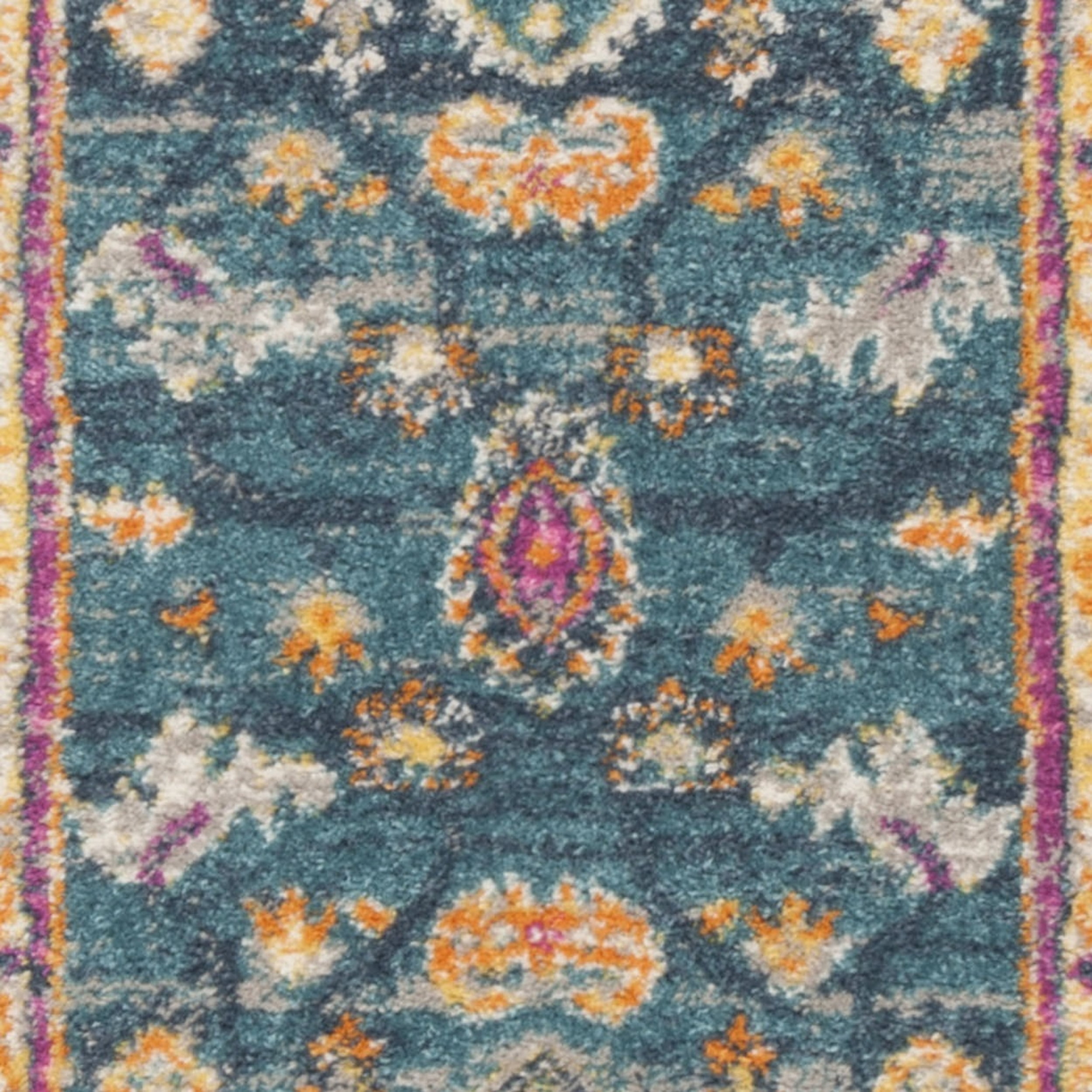 SAFAVIEH Madison Nikeisha Floral Runner Rug, Blue/Multi, 2'3" x 10'