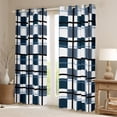 thumbnail image 2 of Manfei Abstract Checkered Curtains Pack of 2 (42x84 Each) for Boys Girls,Geometric Stripes Plaid Curtains Blackout,Retro Vintage Style Bedroom Curtains,Microfiber Bedroom Decor, 2 of 6
