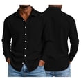 thumbnail image 7 of Guluxicc Men's Cotton Long Sleeve Shirts with Pockets Button Down Classic Fit Business Casual Shirts Summer Casual Outfits, 7 of 7