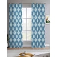 thumbnail image 2 of Blue Floral Sheer Curtains 84 Inch Length 2 Panels Set for Living Room/Bedroom, Spring Flowers Modern Abstract Art Farmhouse Kitchen Curtains Grommet Semi-Sheer Curtains Window Treatments 52"x84"x2, 2 of 7