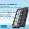 thumbnail image 2 of M2 SSD Case M.2 NVMe NGFF SSD Enclosure with Display Screen Intelligent Digital 10Gbps USB 3.2 Gen2 External Disk Box,1 * SSD Enclosure 1 * C-C-A data cable,Black, 2 of 8