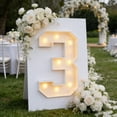 thumbnail image 3 of 3D Light Up Number 3 Sign, Marquee Light with Warm LED Bulbs, Battery Operated Decor for Birthday, Anniversary & Party Table Centerpieces, 3 of 5
