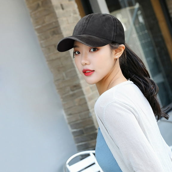 KONTONTY 1Pcs Casual Women's Ponytail Cap Cotton Protection for Students Vacation