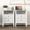 White, variant on May in Color White Nightstand, Farmhouse Side Table with Storage Drawers and Open Shelf, Wooden Rustic End Table Cabinet for Bedroom, Living Room