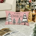 thumbnail image 4 of Merry Christmas Tree Throw Lumbar Pillow Covers 12x20 Inch Pink Farmhouse Christmas Snow Pillow Cases White Winter Holiday Outdoor Home Decor Cushion Cover for Couch, Cotton Linen, 4 of 6