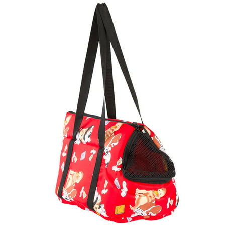 Pet Carrier Fashion Bag in Red with Animal Print Design - www.cinemas93.org
