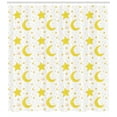 thumbnail image 3 of Ambesonne Yellow and White Shower Curtain, Sleeping Moon, 69"Wx84"L, Yellow White, 3 of 3