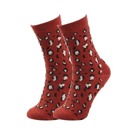 

qazqa women s thick warm flat leopard print socks in autumn and winter