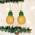 thumbnail image 3 of Adornos de árbol de Navidad de cristal con forma de piña dorada Adornos colgantes de cristal con forma de fruta dorada para Navidad 2024 Año Nuevo en el hogar, 3 of 5