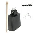 thumbnail image 3 of Metal Hand Percussion Cowbell, Unique Cow Bell Noise Maker  For Drum Set, 3 of 8