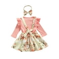 thumbnail image 3 of xiaxaixu Baby Flying Sleeves + Suspender Skirt + Bow Headband, Flower Pattern, 3 of 6