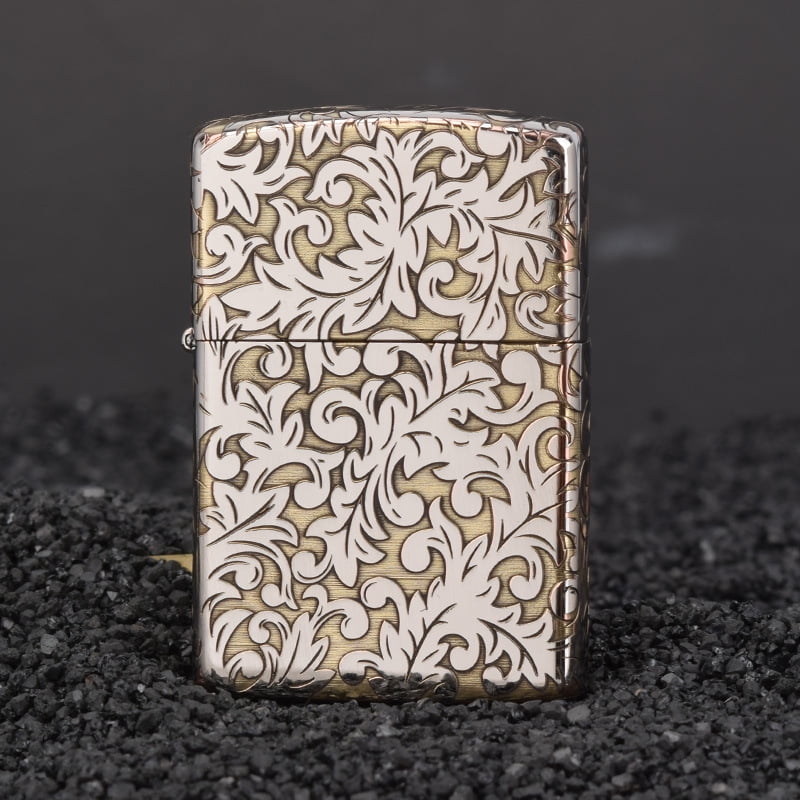 902 bright chrome laser pattern lighter men's personalized trendy windproof lighter wholesale,【JD】冰与火