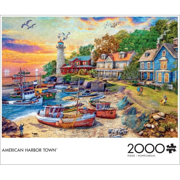 Buffalo Games 2000-Piece Dominic Davison American Harbor Town Interlocking Jigsaw Puzzle