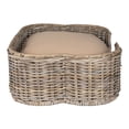 thumbnail image 2 of THE LICKER STORE Scallop 27" x 18.25" Tropical Handwoven Rattan Pet Bed with Machine Washable Cushion, Kubu Gray, DBD1002A, 2 of 8