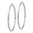 thumbnail image 2 of Primal Gold 14 Karat White Gold Lightweight 4mm Diamond-cut Hoop Earrings, 2 of 4