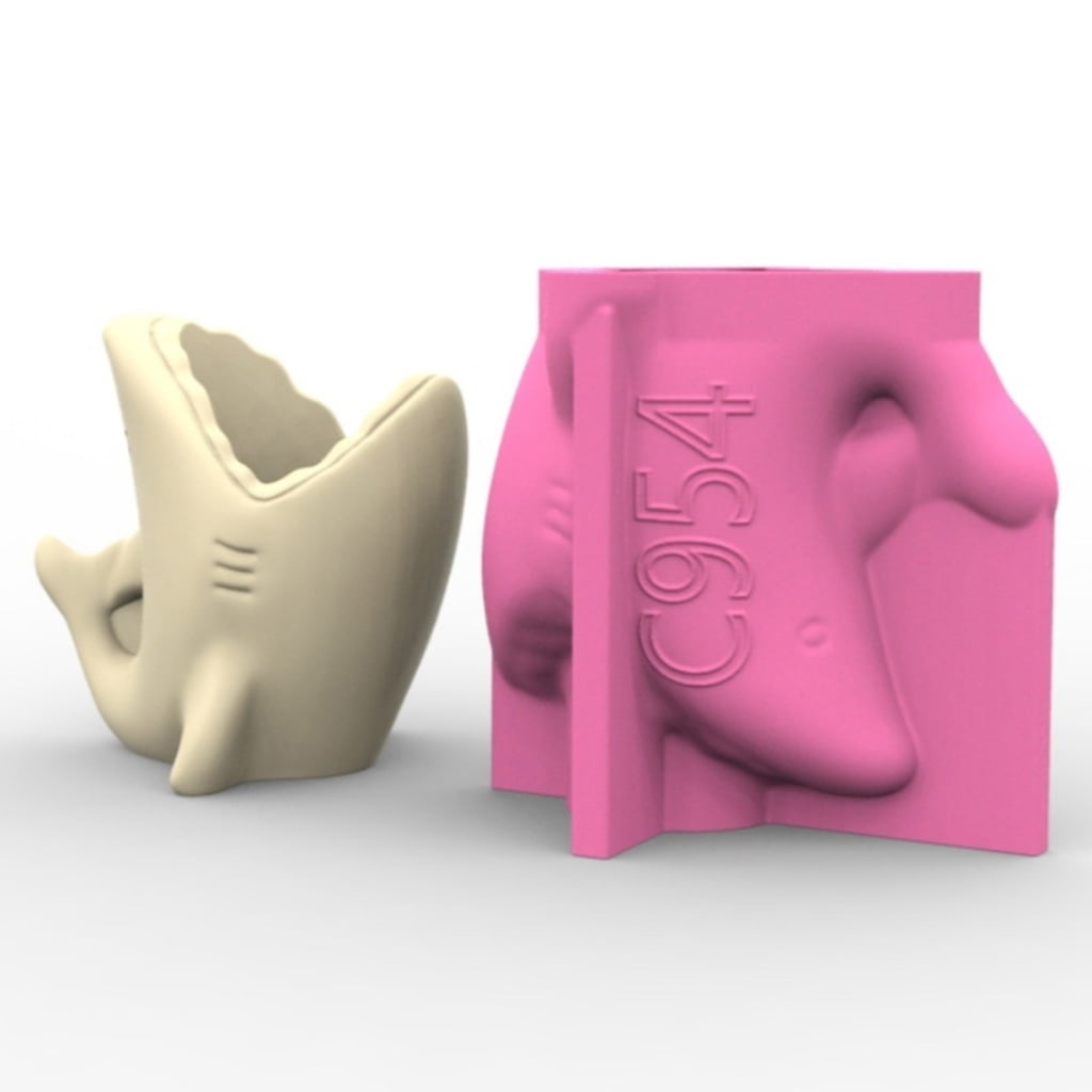 Aurgiarme MultiPurpose Silicone Pots Mold Whale Shape Resin Art Pen Holder Moulds Suitable for Crafting Concrete Vases