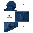 thumbnail image 4 of Men's Packable Rain Jacket Windbreaker Waterproof Lightweight Rain Coat with Hood for Golf Cycling Hiking Blue M, 4 of 7