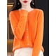 thumbnail image 2 of Addonee Women 100% Merino Wool Sweater Cashmere O-neck Cardigan Raglan Sleeve Classical Knitwear Solid Fashion Basic Clothing, 2 of 5