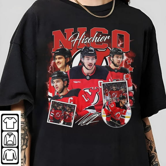 Comfort colors Nico Hischier Graphic T-Shirt, Vintage Hockey Shirt, Unisex Tee