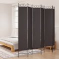 thumbnail image 1 of vidaXL 6-Panel Room Divider Brown 240x220 cm Fabric, 1 of 5