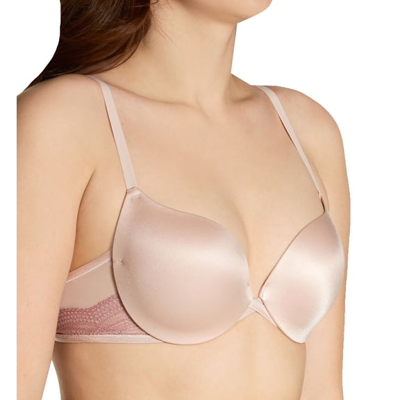 Women's Maidenform DM9900S Love The Lift Push Up & In Satin and Lace Demi Bra (Sandshell w/HoneyBlush 40C)