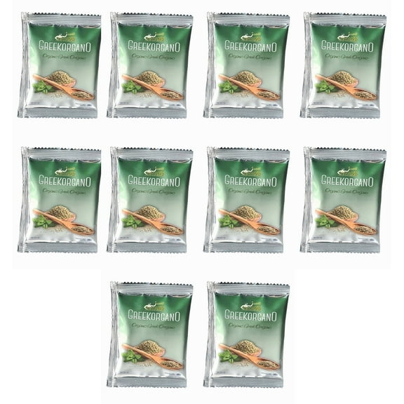 Greekorgano Organic Greek Oregano Dried Handpicked Tiny Cut Leaves 10 X 2gr