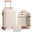 Beige, variant on Aidoly 3-Piece Hard-Shell Luggage Set – 20" Spinner Suitcase Equipped with TSA-Approved Lock, Paired with a Foldable Daypack and a Waterproof Wash Bag, Beige Brown