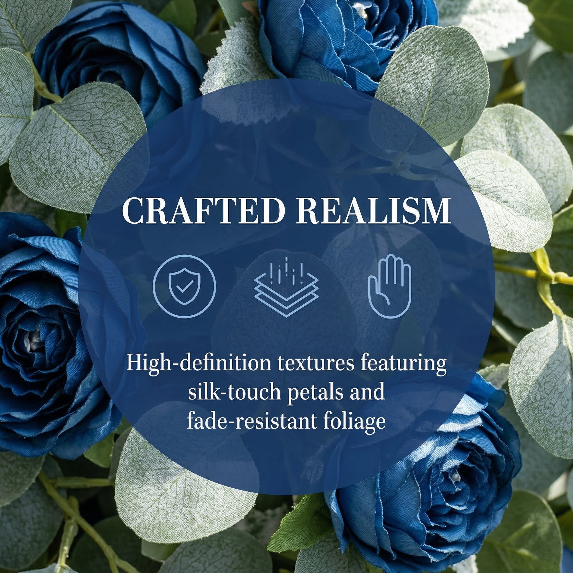 Unique Bargains 4Pcs Artificial Eucalyptus Garland Faux Flower Vine Blue Red 71inch