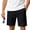 Black, variant on Men's Cotton Linen Shorts Drawstring Elastic Waist Loose Fit Summer Beach Casual Shorts