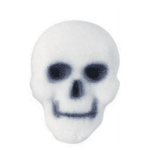 24pk White Skull 1 1/4" Edible Sugar Decoration Toppers for Cakes Cupcakes Cake Pops w. Edible Sparkle Flakes & Decorating Stickers