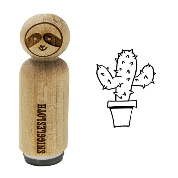 Cute Prickly Cactus Rubber Stamp for Scrapbooking Crafting Stamping - Mini 1/2 Inch