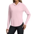 thumbnail image 3 of XINPING Women's UPF 50+ Sun Protection Hoodie Ice Silk Jacket Lightweight Long Sleeve Shirt with Pocket Yoga Running Sun Sports T Shirt, 3 of 6