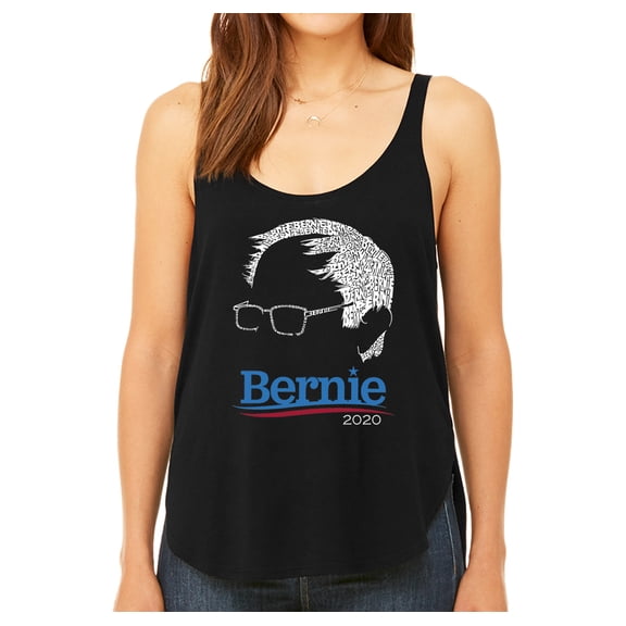 LA Pop Art Women's Premium Word Art Flowy Tank Top - Bernie Sanders 2020