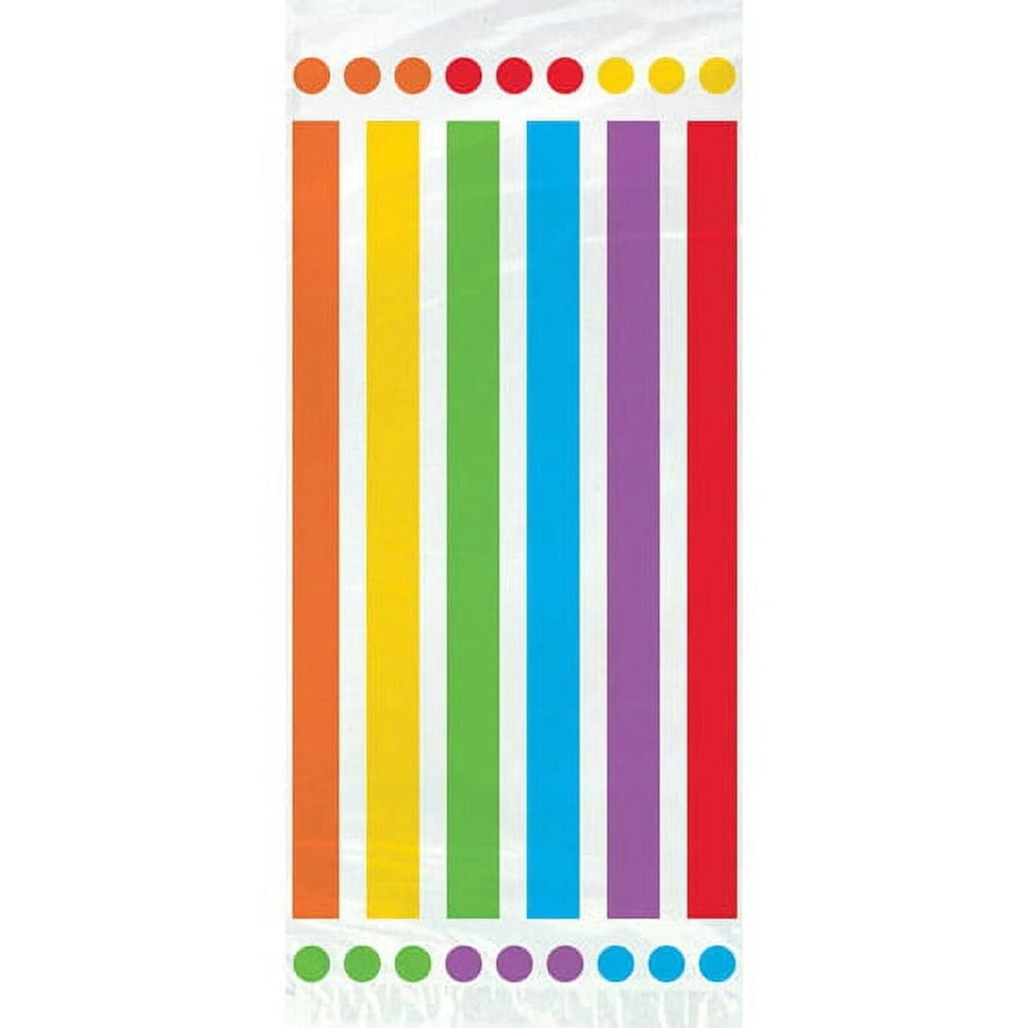 Unique Sac Cadeau en Cellophane Rayé Arc-en-Ciel (Lot de 20)