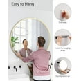 thumbnail image 5 of 5mm Extra Thick Round Mirror, Aluminum Alloy Framed Bathroom Mirror, Modern Cute Wall Mirror for Nursery, Living Room, Vanity, 5 of 9