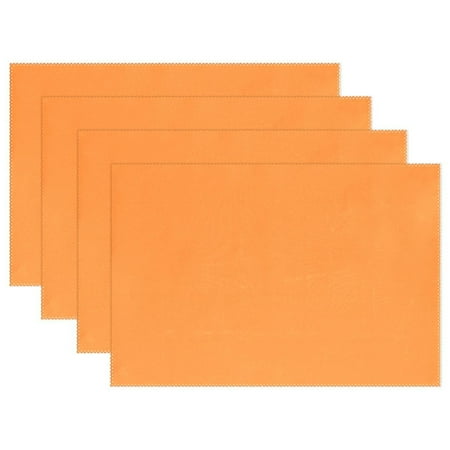 

Ryvnso Placemats Set of 4 Orange Color Dining Mats Heat-Resistant Non-Slip Washable Table Mat