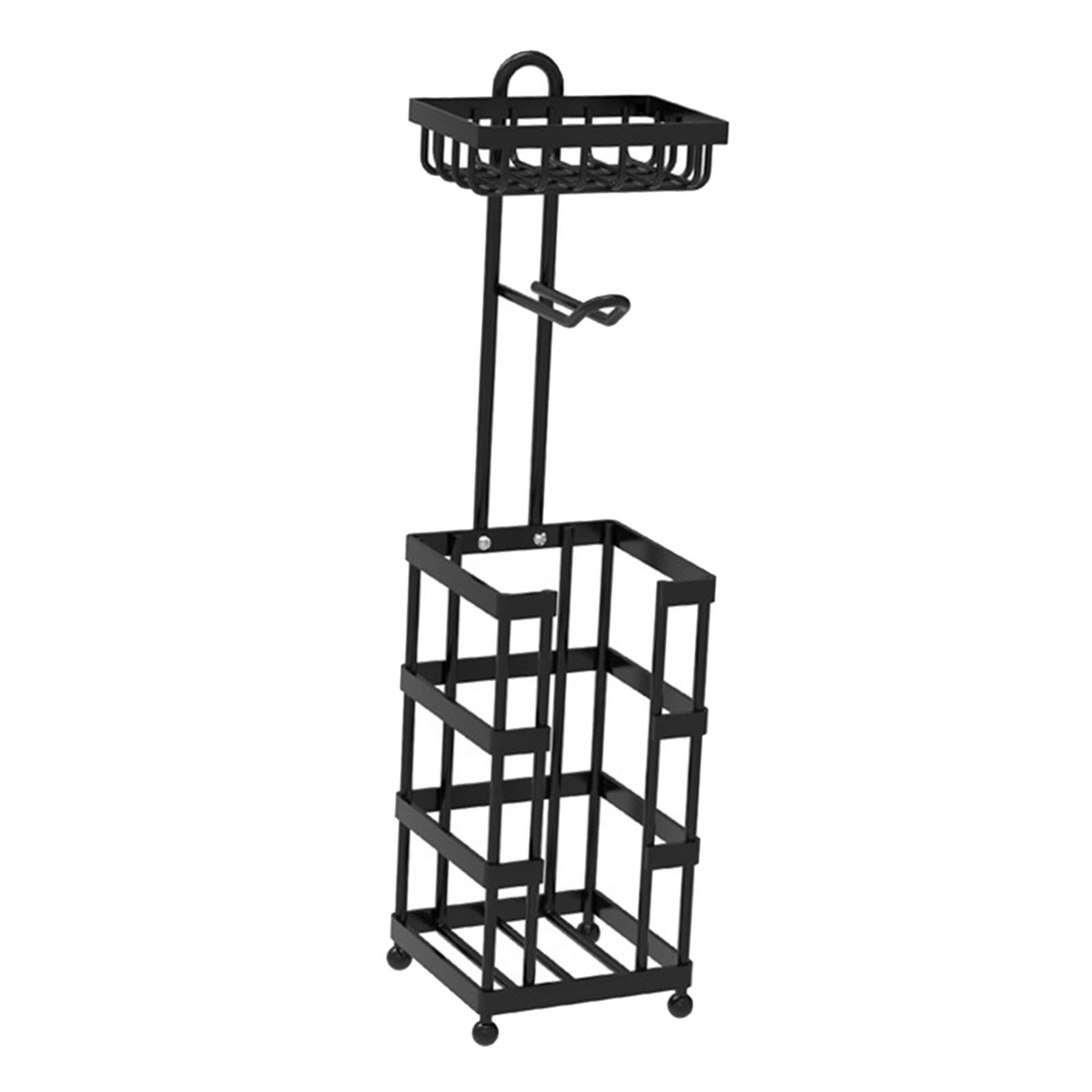 Fiocias Toilet Paper Holder Stand 3 Parts Strorage Carbon Steel Bathroom Accessories for Style A