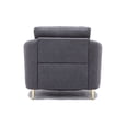 thumbnail image 4 of Benjara Nial 34" Accent Chair- Linen Upholstery- Pine Wood- Gray and Gold, 4 of 5