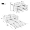 thumbnail image 2 of 59.4" Loveseat Sofa with Pull-Out Bed, Chenille Fabric Fold Sofa Bed with Side Pocket, High Backrest and Double Cushion, Modern Upholstered Couch for Smaller Space, Living Room, Office, Green, 2 of 7