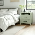 thumbnail image 4 of STYLIVIA 2-Drawer Nightstand for Adults, Sage Green Wood, 20.9" W x 15.7" D x 22.7" H, with Open Shelf, 4 of 20