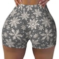 thumbnail image 2 of Daiia Sparkling Snowflakes Pattern Women's Workout Shorts Biker Shorts - High Waisted Workout Spandex Tummy Control Gym Running Yoga Shorts-XX-Large, 2 of 8