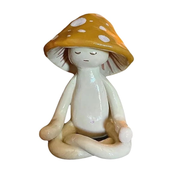 Resin Mushroom Figurines for Outdoor Gardens, Fairy Sculpture Decor Table Centrepiece