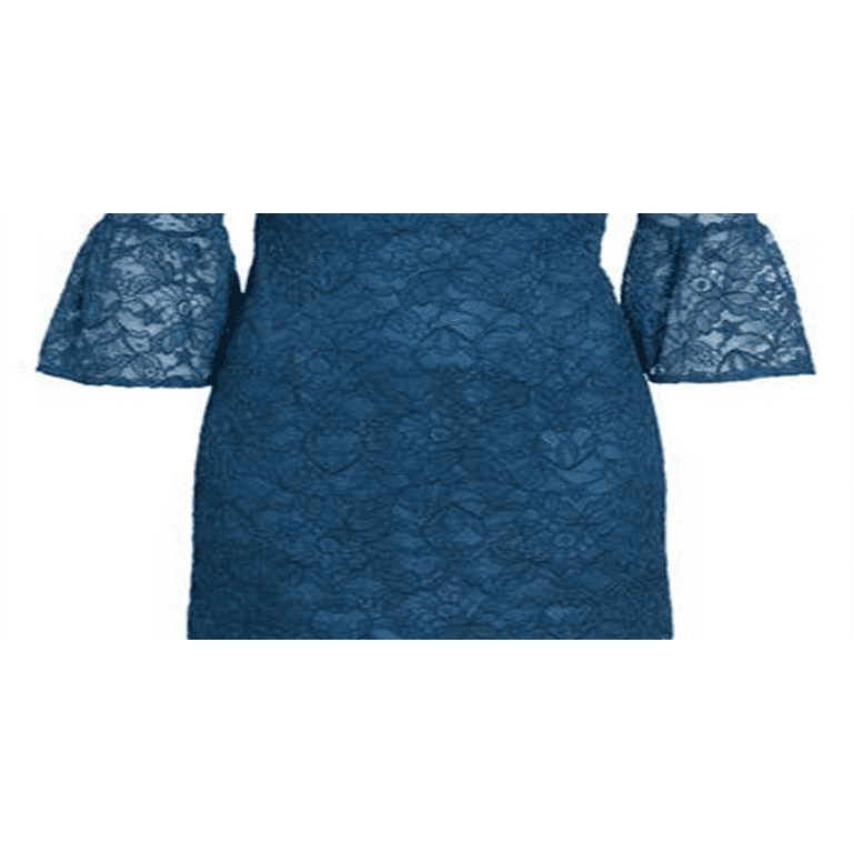 BB Dakota Women s Billie Bell Sleeve Lace Dress Blue Size 6 Walmart