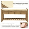 thumbnail image 5 of Wooden Entryway Shoes Bench Vintage Shoes Storage Organizer with Cushion and Drawers, 5 of 6