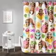 thumbnail image 2 of Cute Sloth Shower Curtain, Funny Animal Food Tropic Leaves Kawaii Kids Bath Curtain,Brown Sloth Decorative Curtain with 12 Plastic Hooks,Polyester Waterproof 36" W*72" H, 2 of 6