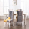 thumbnail image 2 of Fundas para sillas de comedor, fundas elásticas modernas y duraderas para sillas, fundas elásticas para sillas para decoración de bodas, hoteles y restaurantes (gris y naranja, 4 piezas), 2 of 5