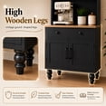 thumbnail image 5 of SESSLIFE Pantry Cabinet, 63" H Kitchen Pantry Storage Cabinet with 3 Open Shelves, Drawer & Adjustable Bottom Storage, Wood Kitchen Pantry Cabinet for Dining Room Living Room, Black, 5 of 9