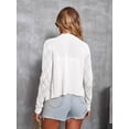 thumbnail image 2 of Casuashion Women long sleeve Cropped Knit Sweater cardigans Open Front Hollow Out Argyle Plaid, 2 of 6